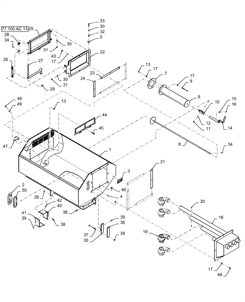 Схема запчастей Case IH 4765 - (77.100.AC[10]) - AUXILIARY TANK NARROW (77) - SEEDING/PLANTING