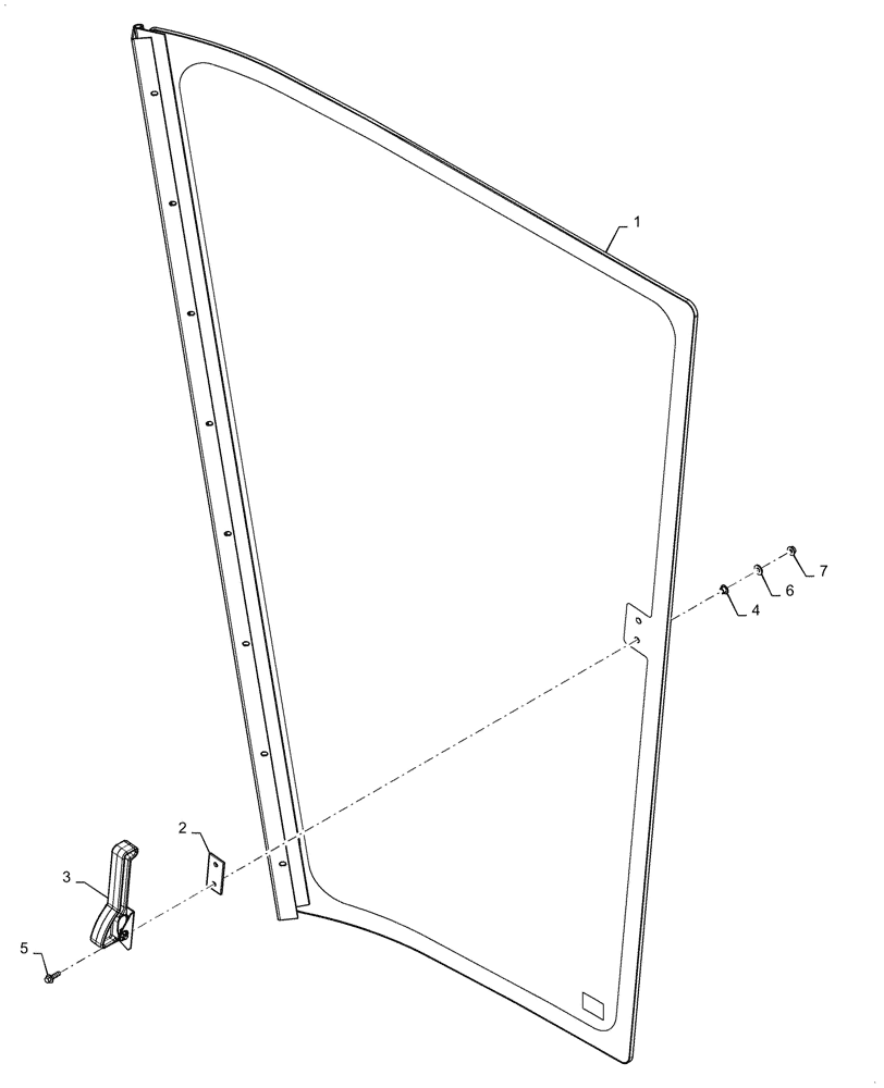 Схема запчастей Case IH 5088 - (90.154.AA[01]) - CAB DOOR, RH (90) - PLATFORM, CAB, BODYWORK AND DECALS