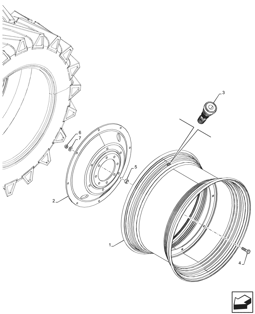 Схема запчастей Case IH PUMA 150 - (44.520.AB[20]) - VAR - 8991601 - REAR, WHEEL (TW23BX38) (44) - WHEELS