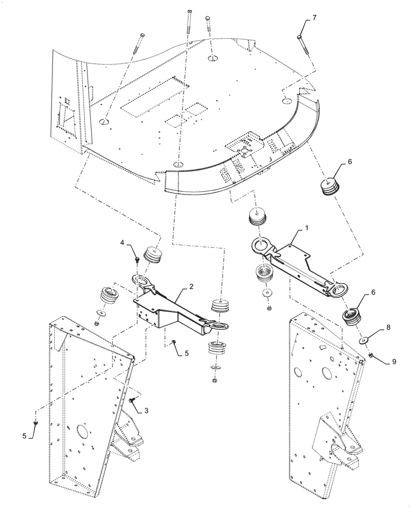 Схема запчастей Case IH 7088 - (90.150.BI) - CAB SUPPORT MOUNT (90) - PLATFORM, CAB, BODYWORK AND DECALS