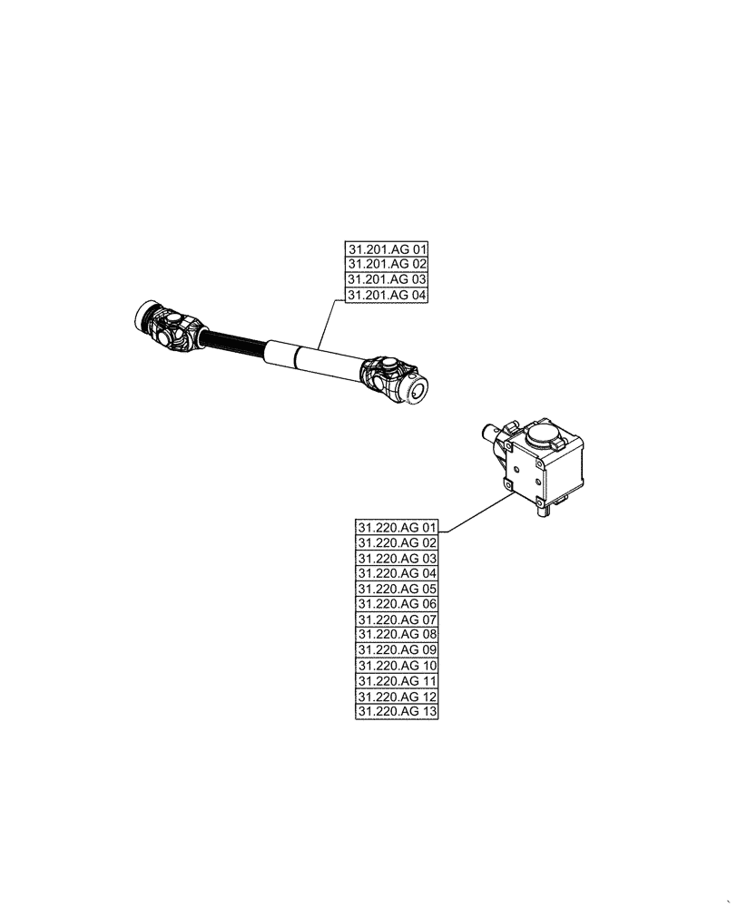 Схема запчастей Case IH MW166S - (31.000.00) - SECTION INDEX - IMPLEMENT POWER TAKE OFF (31) - IMPLEMENT POWER TAKE OFF