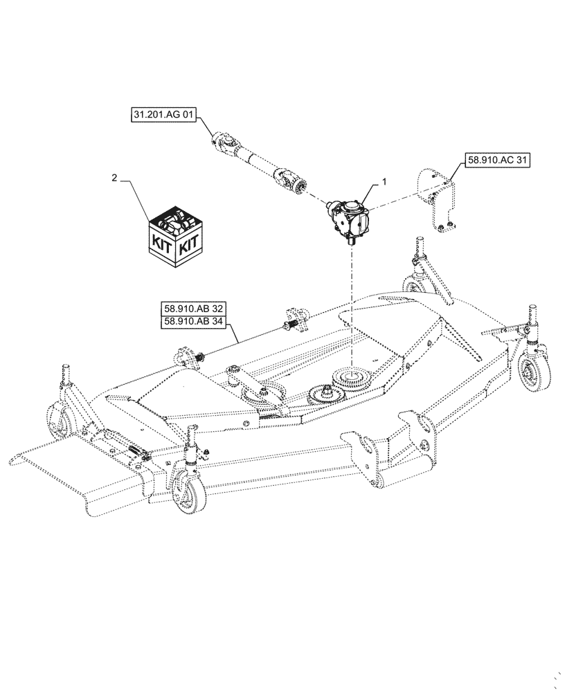 Схема запчастей Case IH MW172S - (31.220.AG[13]) - VAR - 717966146, 717966156 - PTO GEARBOX, CVT (31) - IMPLEMENT POWER TAKE OFF