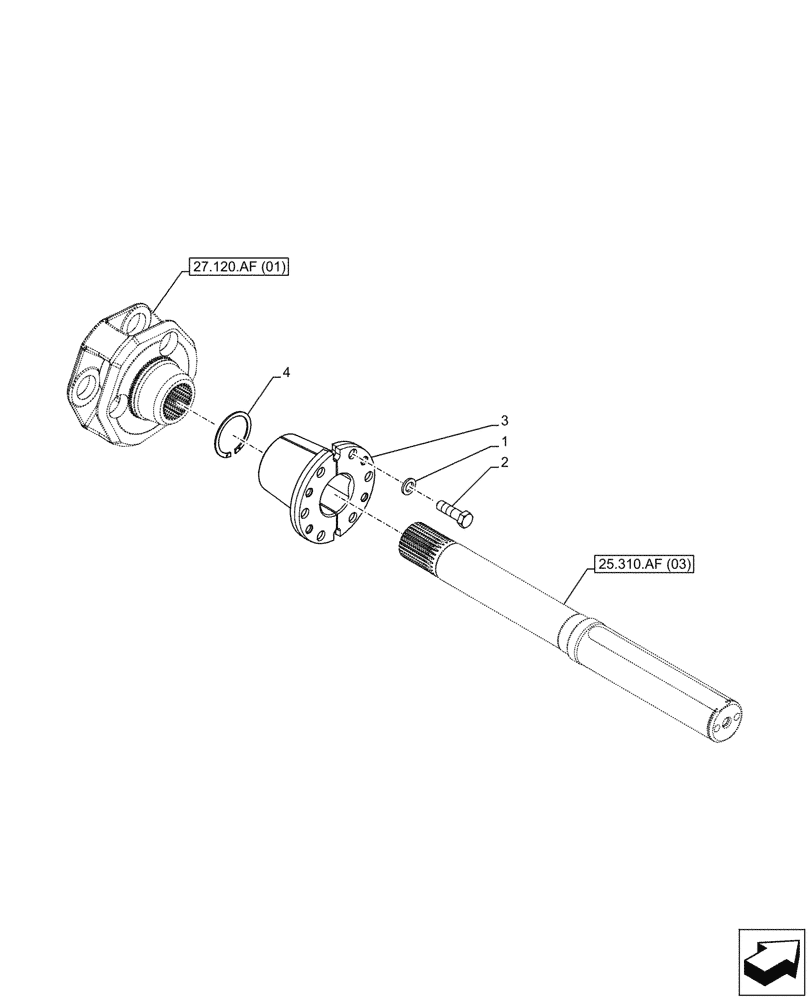 Схема запчастей Case IH PUMA 165 CVT - (27.120.AR[03]) - VAR - 758052, 758053 - REAR AXLE, WHEEL HUB - D7400 (27) - REAR AXLE SYSTEM