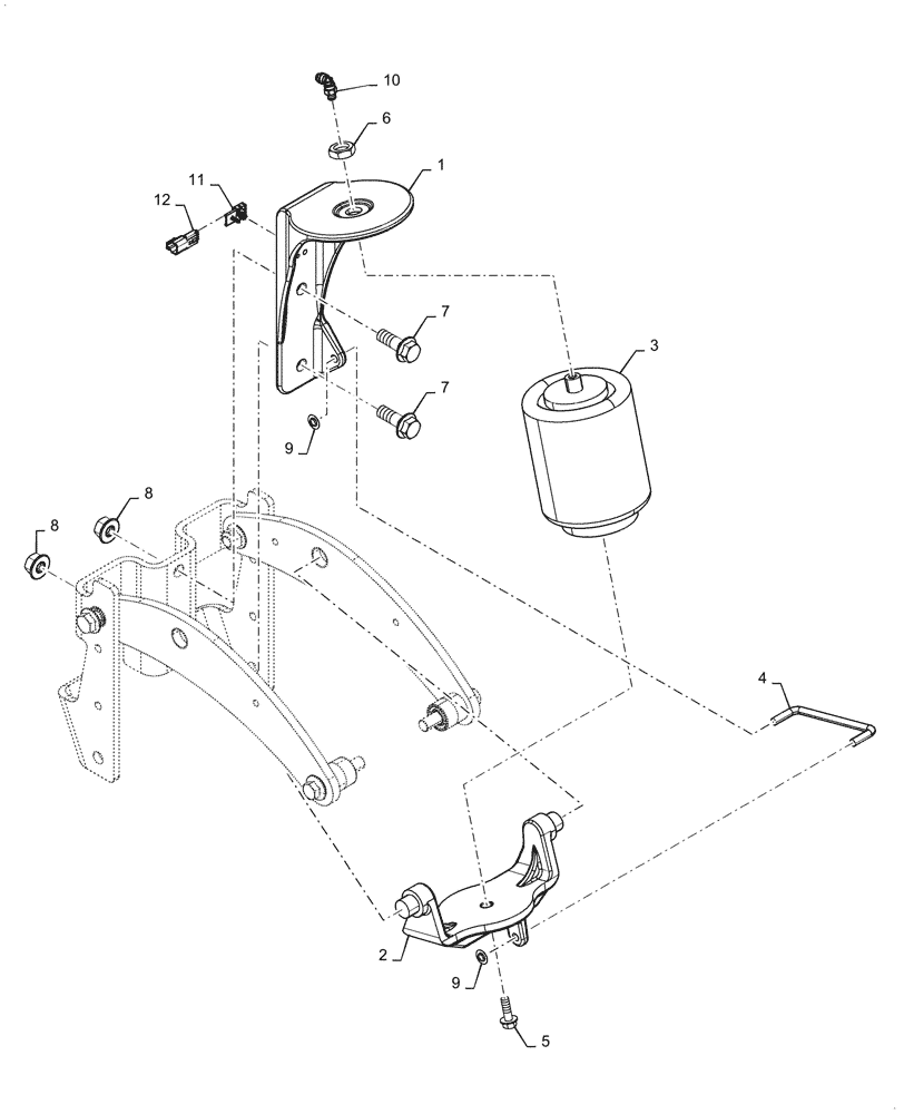 Схема запчастей Case IH 2160 - (79.105.AI[01]) - PNEUMATIC DOWN PRESSURE LOWER BRACKET (79) - PLANTING