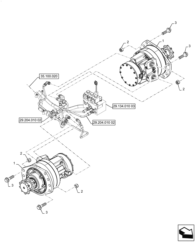 Схема запчастей Case IH SR270 - (29.218.010[03]) - ELECTRO-HYDRAULIC MOTOR, MOUNTING (29) - HYDROSTATIC DRIVE