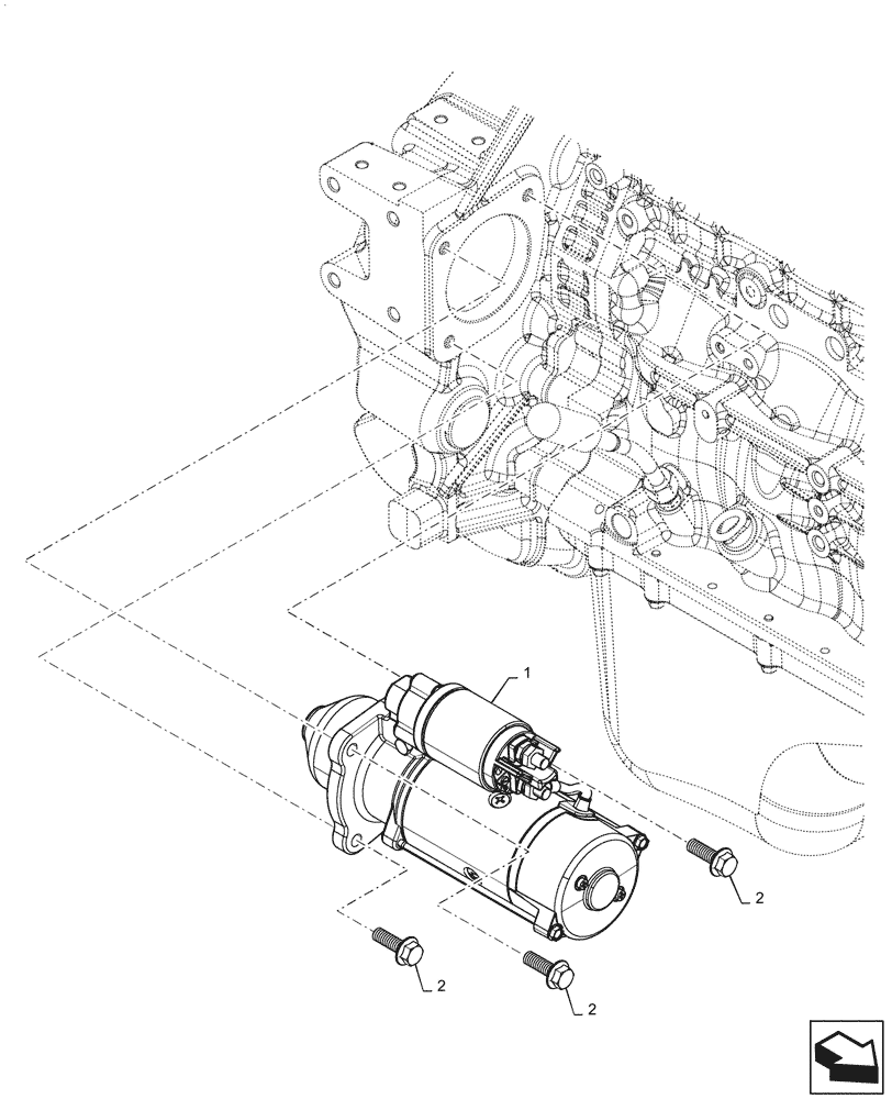 Схема запчастей Case IH MAGNUM 220 - (55.201.AE) - STARTER MOTOR, MOUNTING (55) - ELECTRICAL SYSTEMS