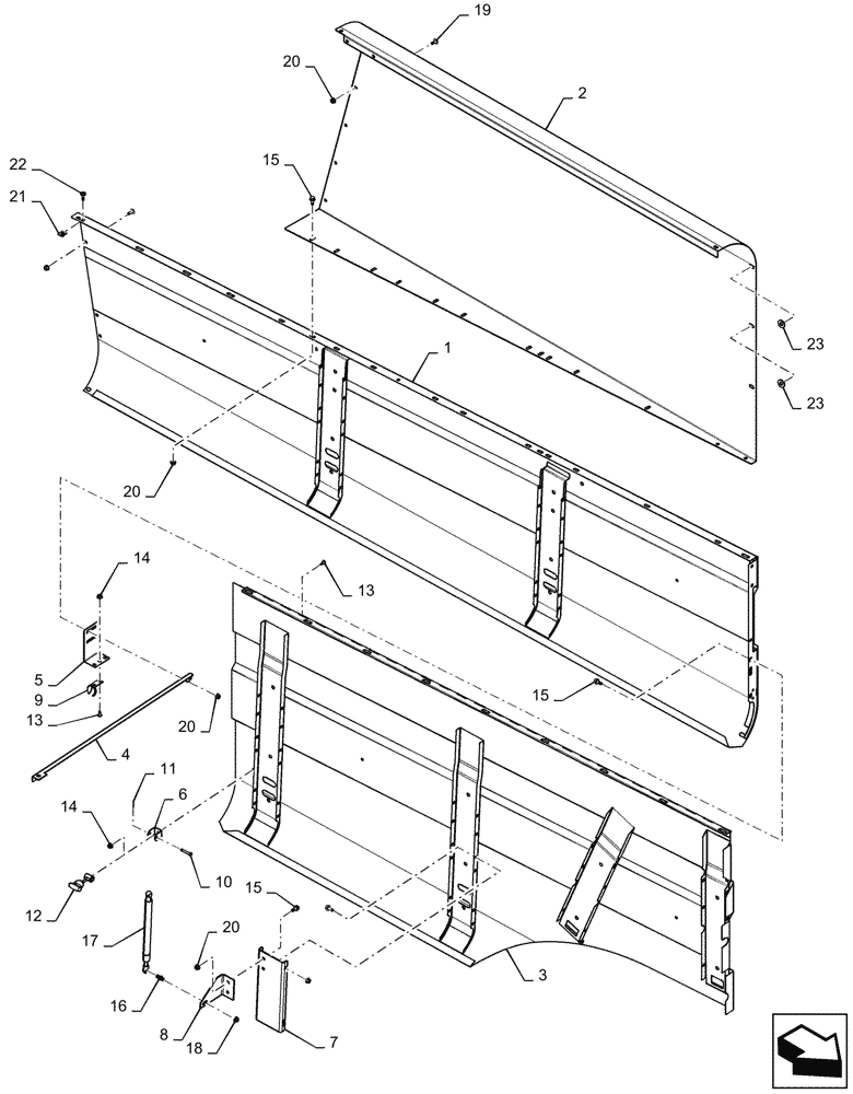 Схема запчастей Case IH AF4088 - (90.116.AX[03]) - TRIM PANEL, LH (90) - PLATFORM, CAB, BODYWORK AND DECALS