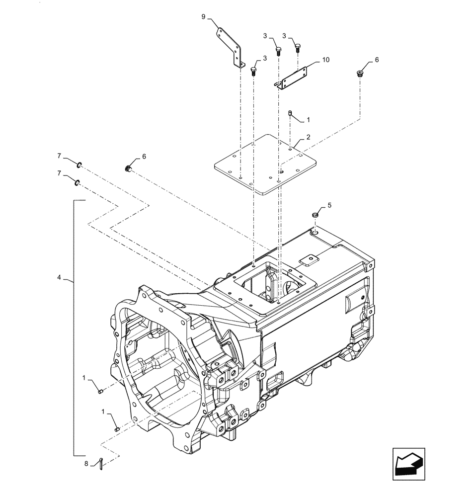 Схема запчастей Case IH PUMA1804 - (21.111.AD[02]) - TRANSMISSION HOUSING COVER (21) - TRANSMISSION