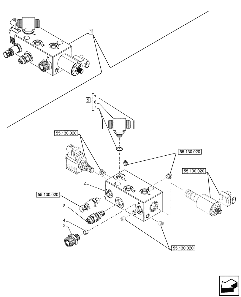 Схема запчастей Case IH OPTUM 270 CVT - (35.124.080) - VAR - 759042 - ATTACHMENT, CONTROL DEVICE, W/ HYDRAULIC STABILIZERS, VALVE, COMPONENTS (35) - HYDRAULIC SYSTEMS