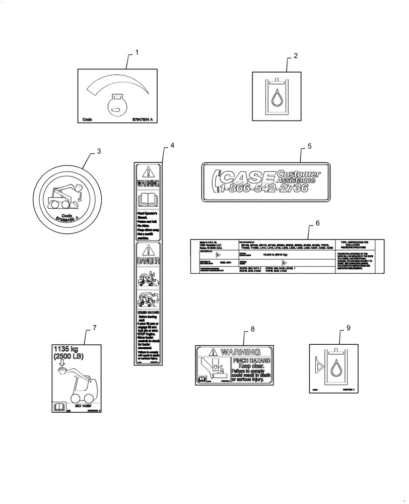 Схема запчастей Case IH SR220 - (90.108.AA[01]) - DECALS (90) - PLATFORM, CAB, BODYWORK AND DECALS