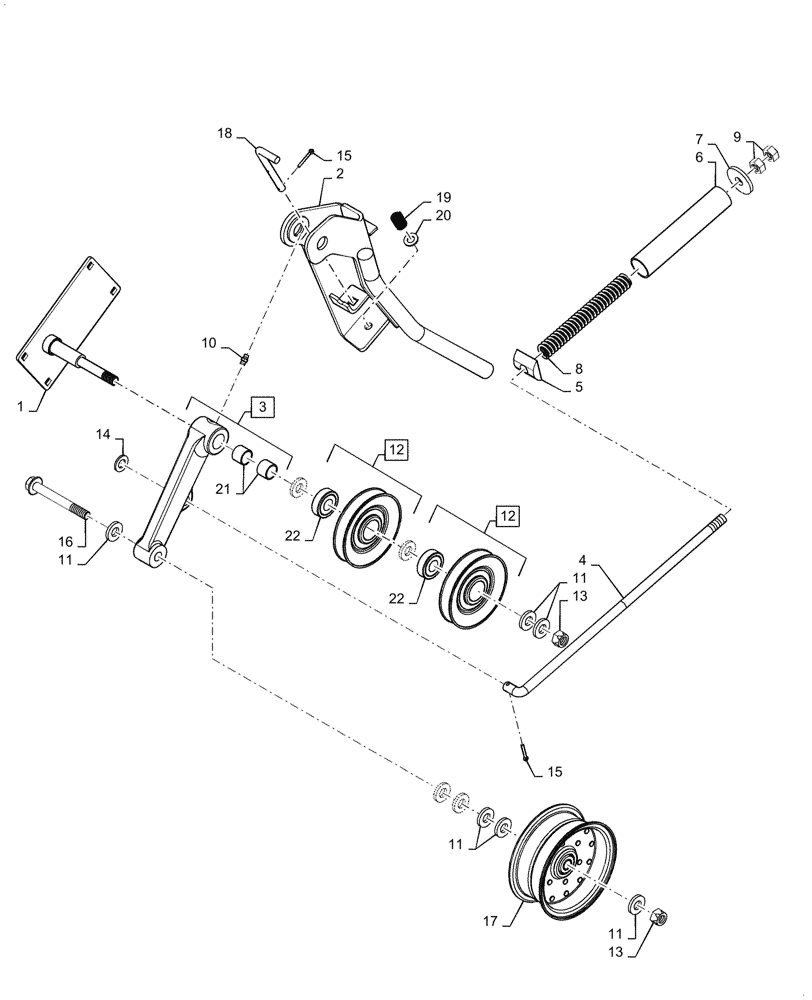 Схема запчастей Case IH 7088 - (73.335.AG[02]) - STRAW SPREADER HOOD IDLER ASSY (73) - RESIDUE HANDLING