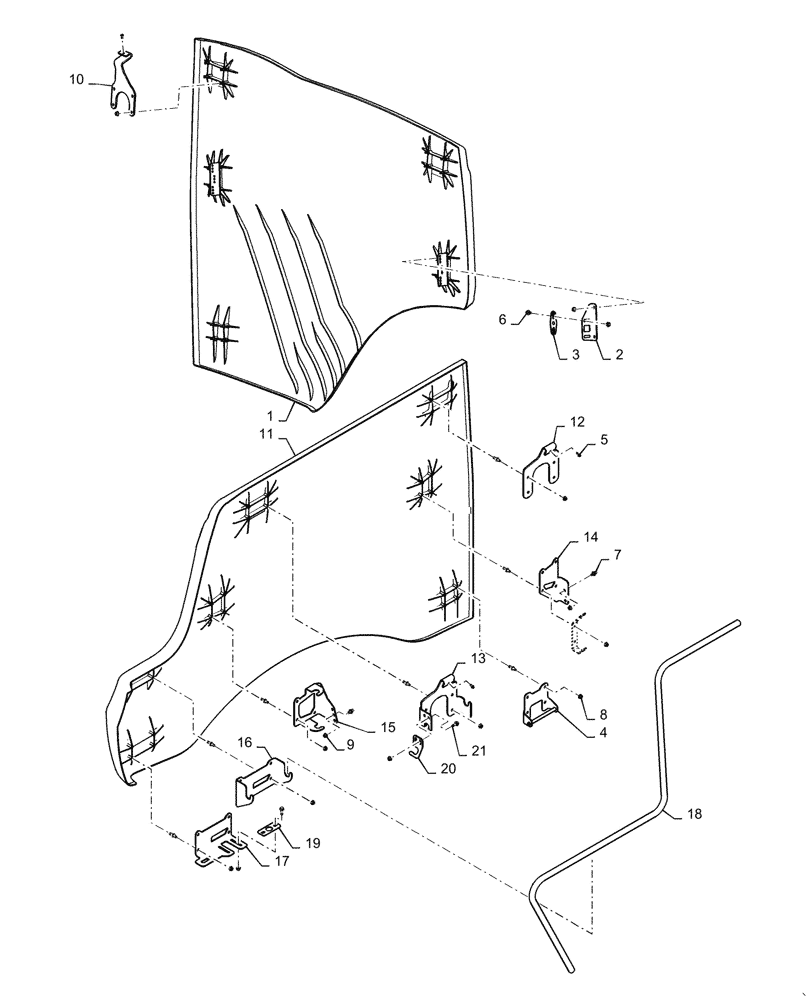 Схема запчастей Case IH 5088 - (90.105.BH[02]) - BODY PANELS, LH (90) - PLATFORM, CAB, BODYWORK AND DECALS