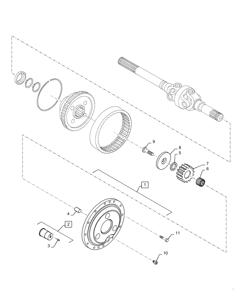 Схема запчастей Case IH PUMA1804 - (25.108.AB[01]) - FRONT AXLE, PLANETARY REDUCER (25) - FRONT AXLE SYSTEM