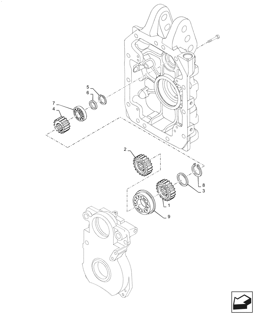 Схема запчастей Case IH PUMA1654 - (31.116.AF[01]) - PTO, GEAR, SUPPORT (31) - IMPLEMENT POWER TAKE OFF