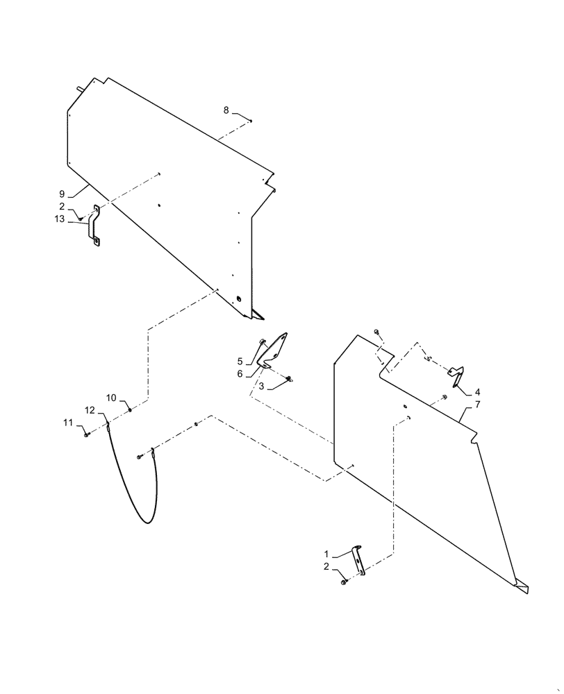 Схема запчастей Case IH 5088 - (90.102.AZ) - CHAFF SPREADER DRIVE SHIELD (90) - PLATFORM, CAB, BODYWORK AND DECALS