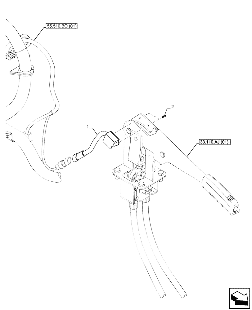 Схема запчастей Case IH FARMALL 105C - (55.031.AF) - VAR - 334187, 334190, 392315 - HAND BRAKE, SWITCH, W/O CAB, HI-LO (55) - ELECTRICAL SYSTEMS