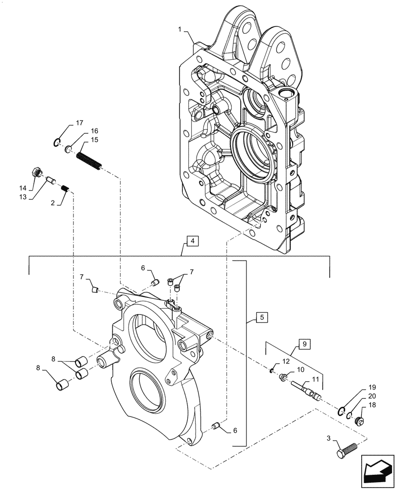 Схема запчастей Case IH PUMA1654 - (31.116.AG[03]) - PTO CASE AND INTERNAL COVER (31) - IMPLEMENT POWER TAKE OFF