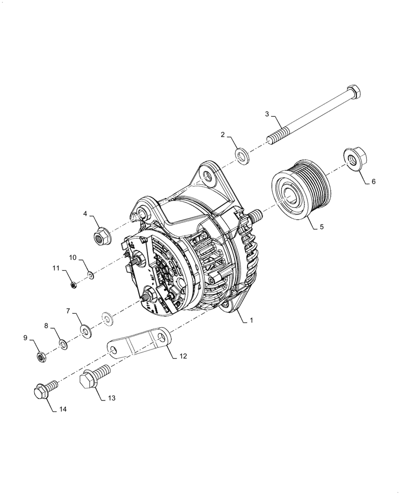 Схема запчастей Case IH 6088 - (55.301.AD[02]) - ALTERNATOR & MOUNTING PARTS, ASN Y9G001764 (55) - ELECTRICAL SYSTEMS