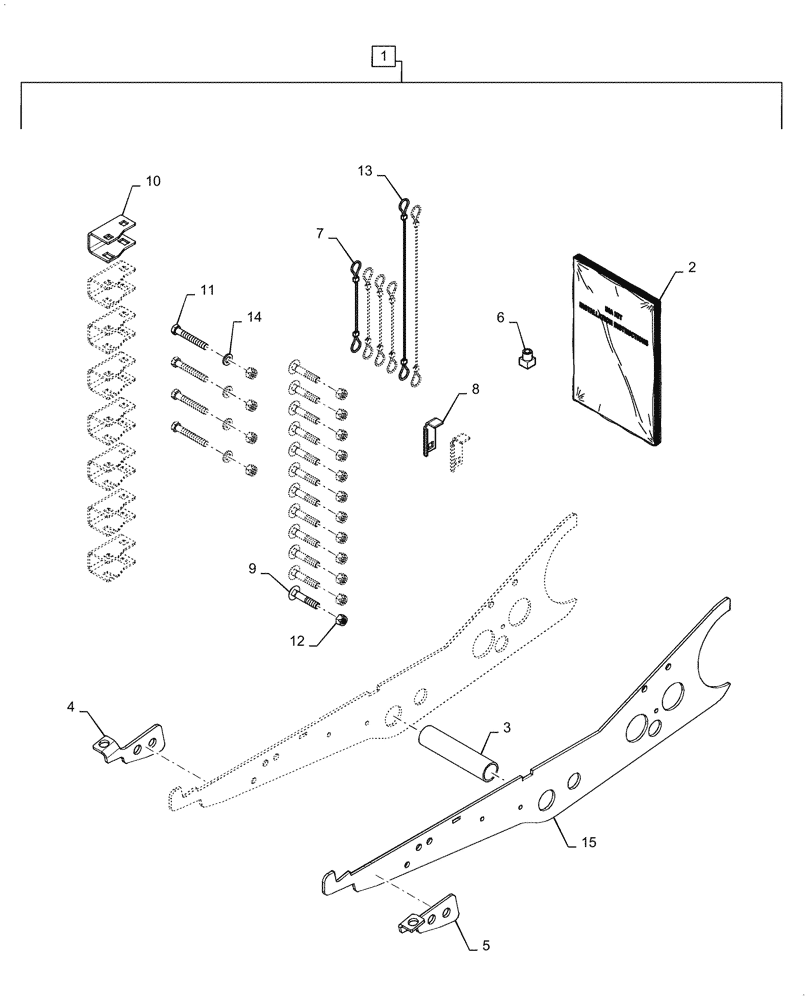 Схема запчастей Case IH 3162 - (88.058.25) - KIT, RIGID HHC ARM SUPPORTS W/CABLES 25-45FT (88) - ACCESSORIES