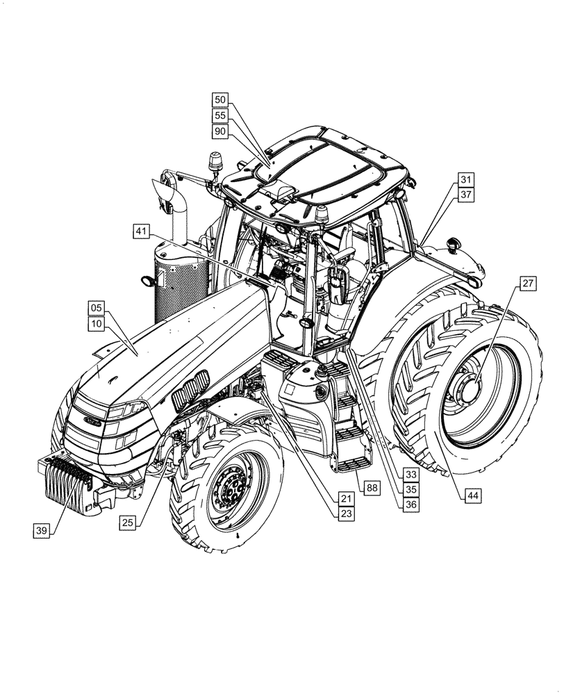 Схема запчастей Case IH MAGNUM 250 - (00.000.00) - PICTORIAL INDEX - MAIN SECTIONS (00) - GENERAL & PICTORIAL INDEX