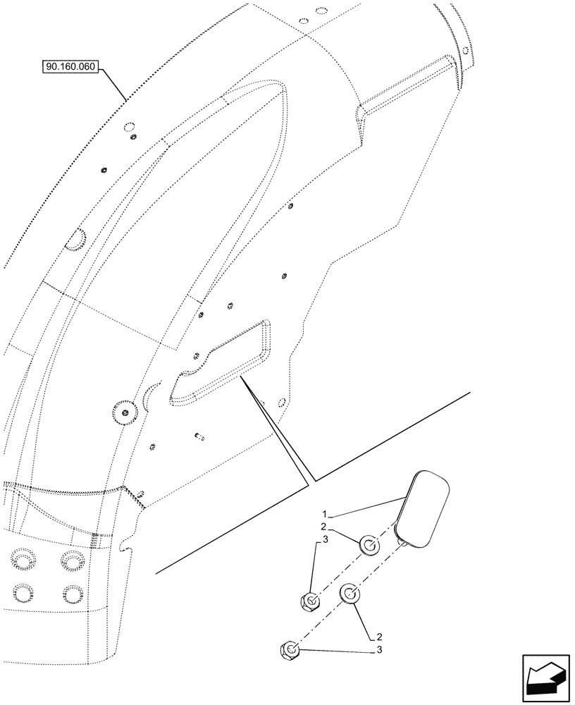 Схема запчастей Case IH FARMALL 80N - (90.160.340) - VAR - 342266, 342266, 759011 - TRIM, PANEL, RH, PLUG (90) - PLATFORM, CAB, BODYWORK AND DECALS