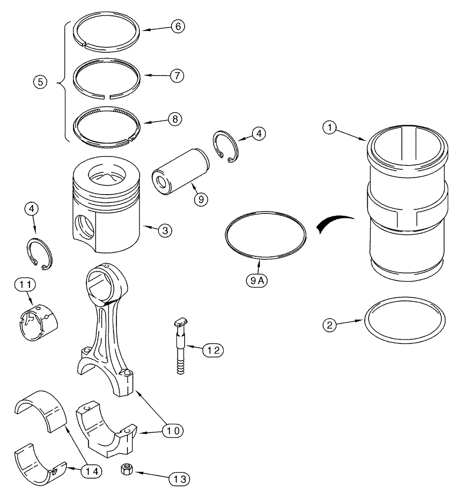 Схема запчастей Case IH 2366 - (02-27[01]) - PISTONS - CONNECTING RODS (01) - ENGINE