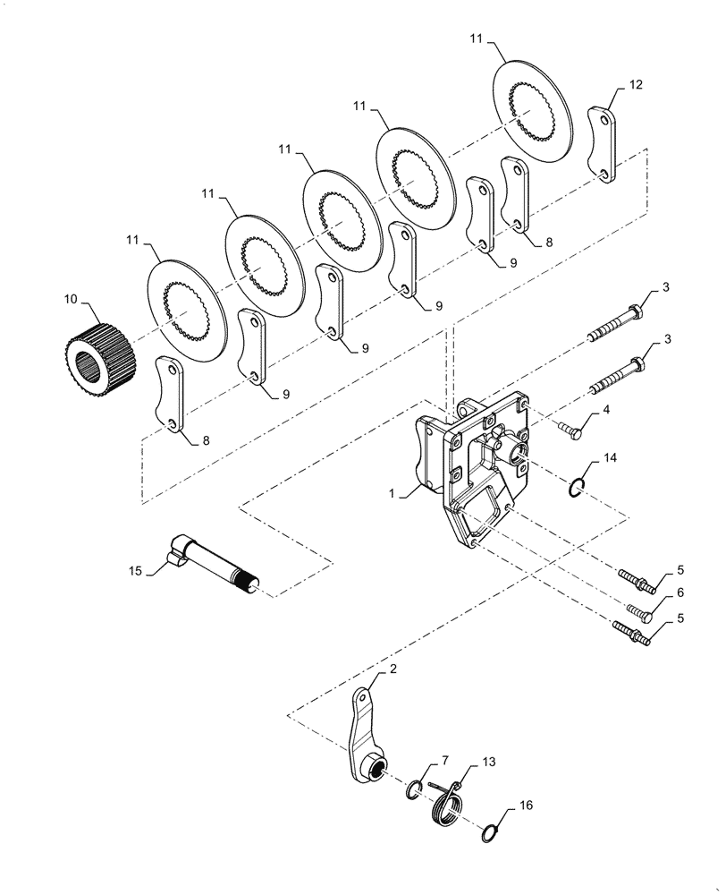 Схема запчастей Case IH PUMA1654 - (33.110.AZ[01]) - PARKING BRAKE, HOUSING (33) - BRAKES & CONTROLS