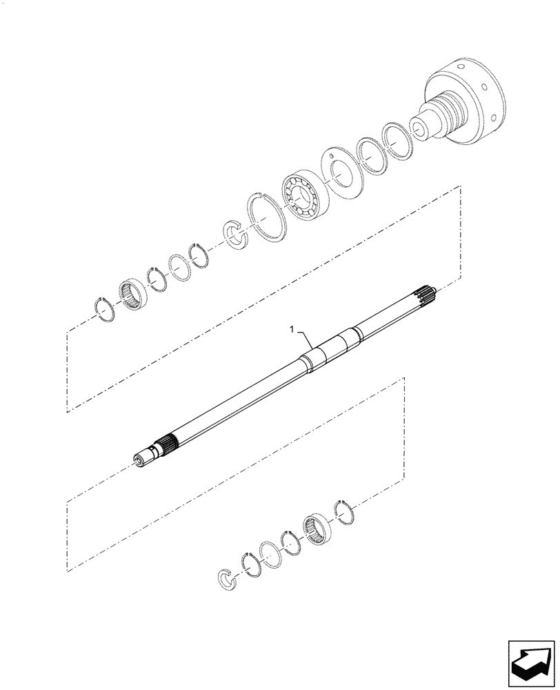 Схема запчастей Case IH PUMA1654 - (31.116.AL[01]) - PTO SHAFT, REAR (31) - IMPLEMENT POWER TAKE OFF