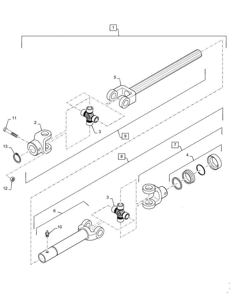 Схема запчастей Case IH MW160S - (31.201.AG[02]) - VAR - 717966016, 717966086, 717966096, 717966166, 717966216, 717966226, 717966236 - PTO SHAFT (31) - IMPLEMENT POWER TAKE OFF