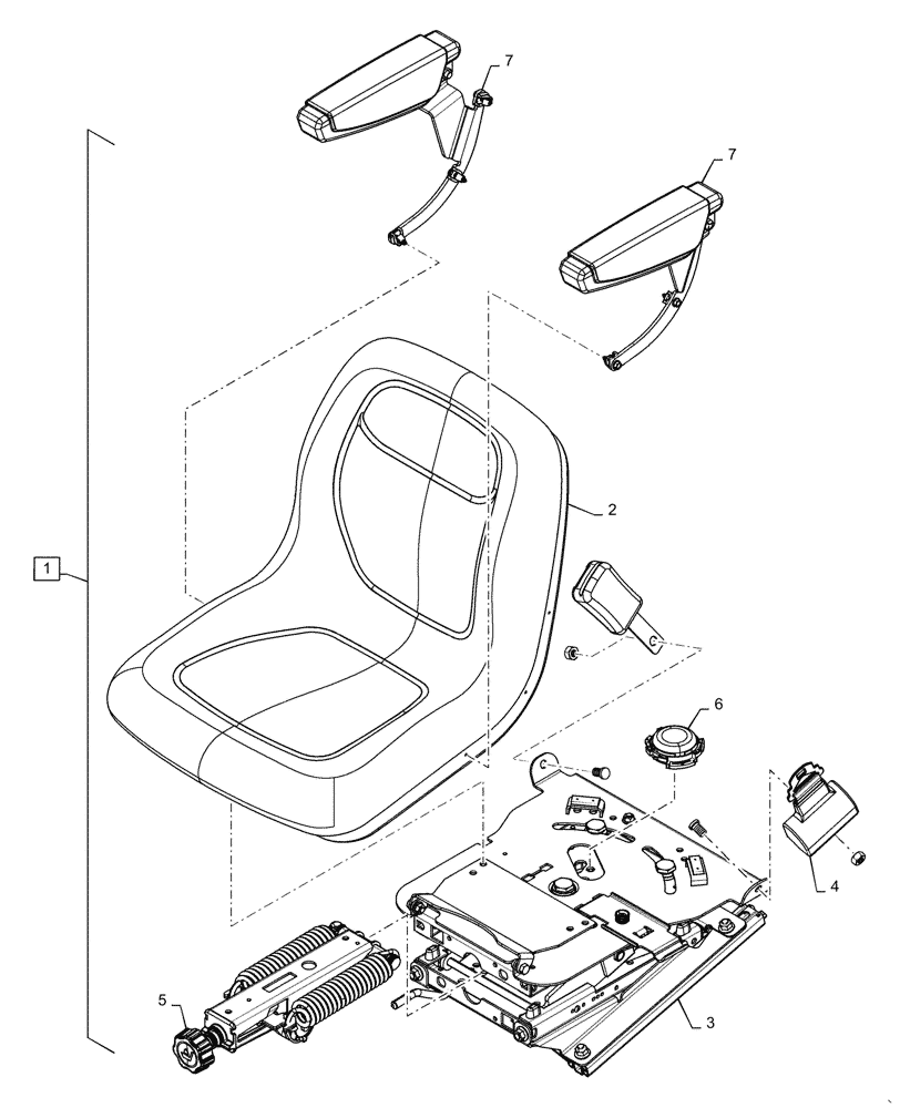 Схема запчастей Case IH FARMALL 45C - (90.120.AD) - SEAT, ROPS (90) - PLATFORM, CAB, BODYWORK AND DECALS