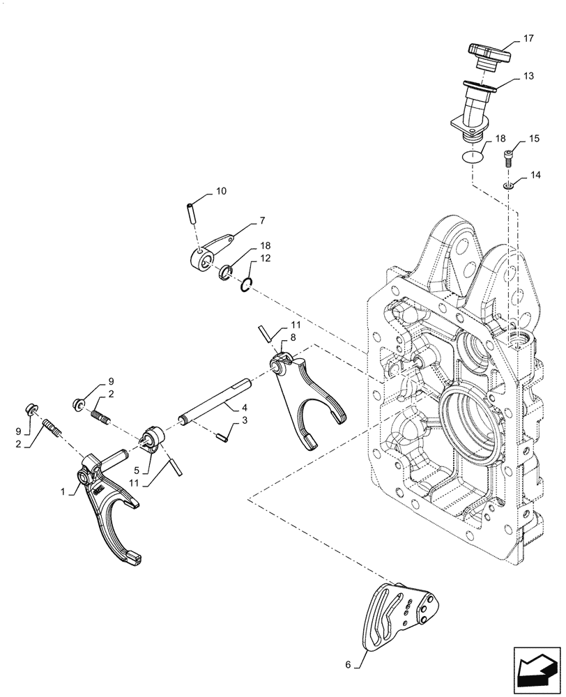 Схема запчастей Case IH PUMA1654 - (31.116.AK[01]) - PTO 540/540E/1000 RPM, SELECTOR (31) - IMPLEMENT POWER TAKE OFF