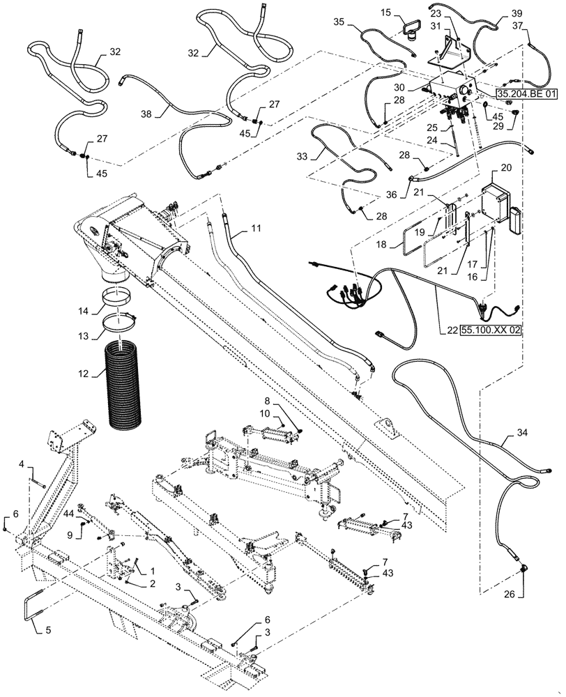 Схема запчастей Case IH 4765 - (77.100.XX[02]) - CONVEYOR HYDRAULIC CONTROL 555 / 580 (77) - SEEDING/PLANTING