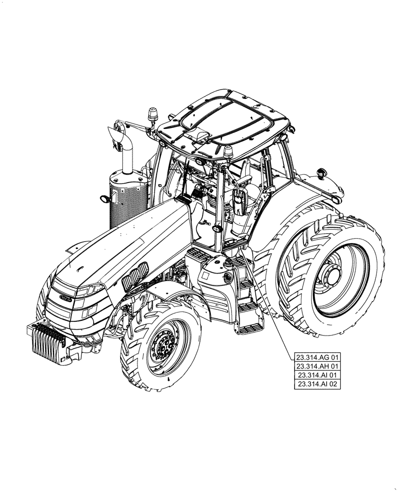 Схема запчастей Case IH MAGNUM 280 - (23.000.00) - SECTION INDEX - FOUR WHEEL DRIVE SYSTEM (23) - FOUR WHEEL DRIVE SYSTEM