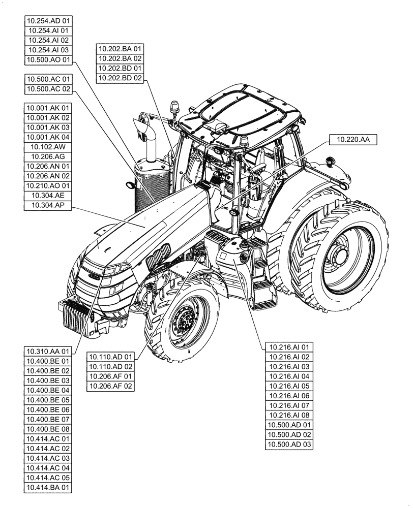 Схема запчастей Case IH MAGNUM 380 - (10.000.00) - SECTION INDEX - ENGINE (10) - ENGINE