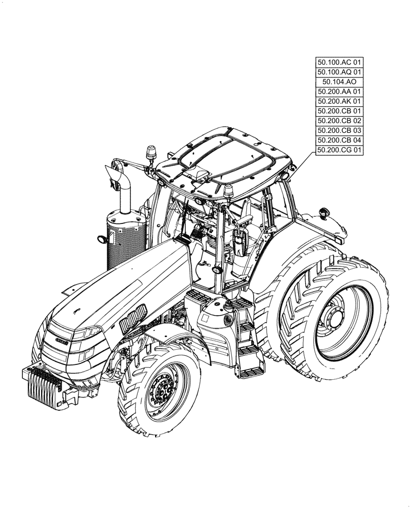 Схема запчастей Case IH MAGNUM 250 - (50.000.00) - SECTION INDEX - CAB CLIMATE CONTROL (50) - CAB CLIMATE CONTROL