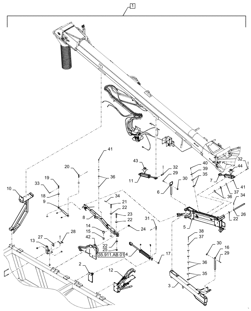 Схема запчастей Case IH 4585 - (77.100.XX[01]) - CONVEYOR HYDRAULIC CONTROL 555 / 580 (77) - SEEDING/PLANTING