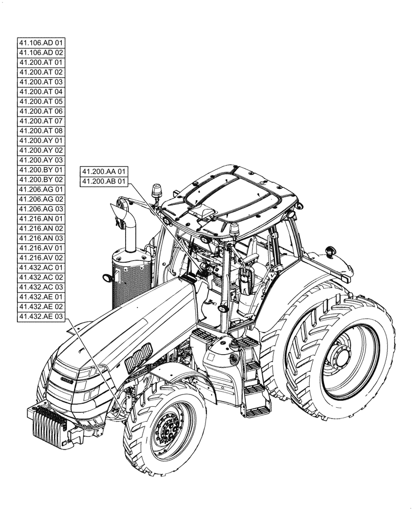 Схема запчастей Case IH MAGNUM 250 - (41.000.00) - SECTION INDEX - STEERING (41) - STEERING