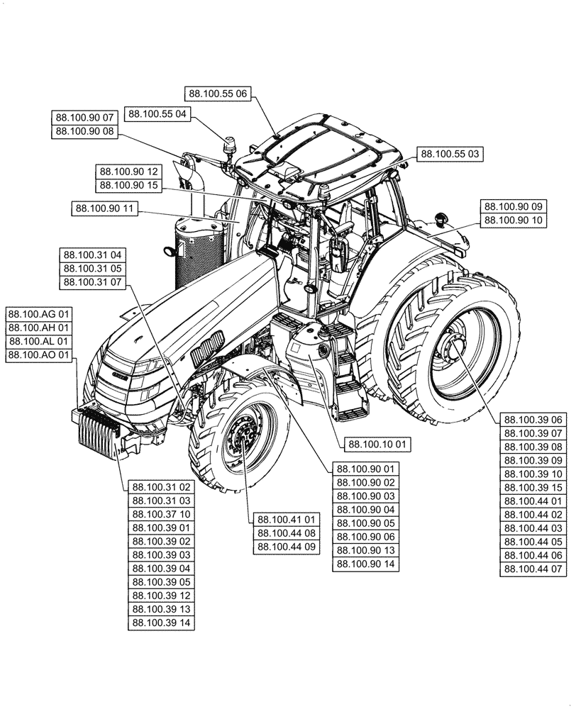 Схема запчастей Case IH MAGNUM 250 - (88.000.00[01]) - SECTION INDEX - ACCESSORIES (88) - ACCESSORIES