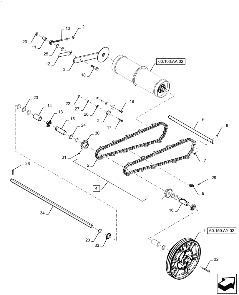 Схема запчастей Case IH AF4088 - (60.150.AD[02]) - CONVEYOR, FEEDER, TRAP, ROCK GUARD, STD (60) - PRODUCT FEEDING