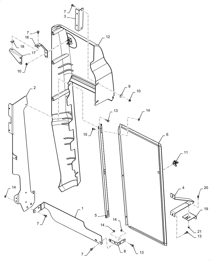 Схема запчастей Case IH 5088 - (80.150.AK[03]) - GRAIN TANK FRONT PANEL, LH (80) - CROP STORAGE/UNLOADING