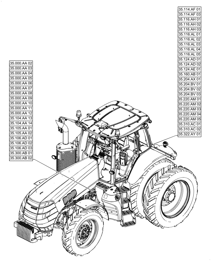 Схема запчастей Case IH MAGNUM 250 - (35.000.00[01]) - SECTION INDEX - HYDRAULIC SYSTEMS (35) - HYDRAULIC SYSTEMS
