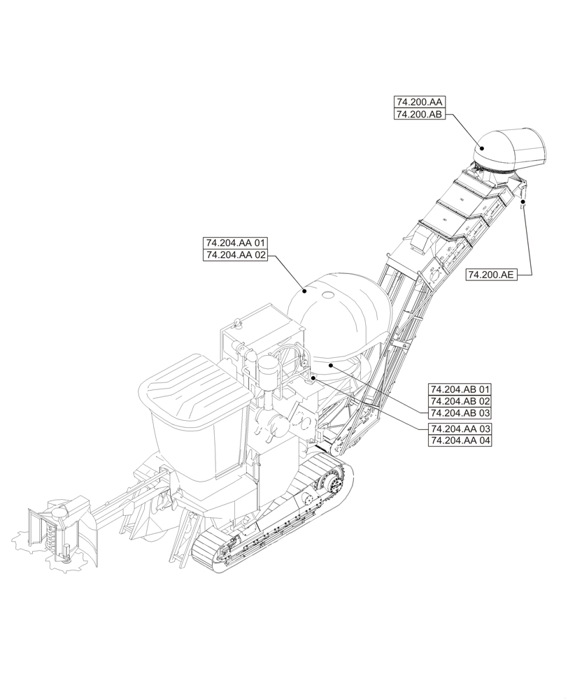 Схема запчастей Case IH A8800 - (00.000.74[01]) - PICTORIAL INDEX - CLEANING (00) - GENERAL & PICTORIAL INDEX