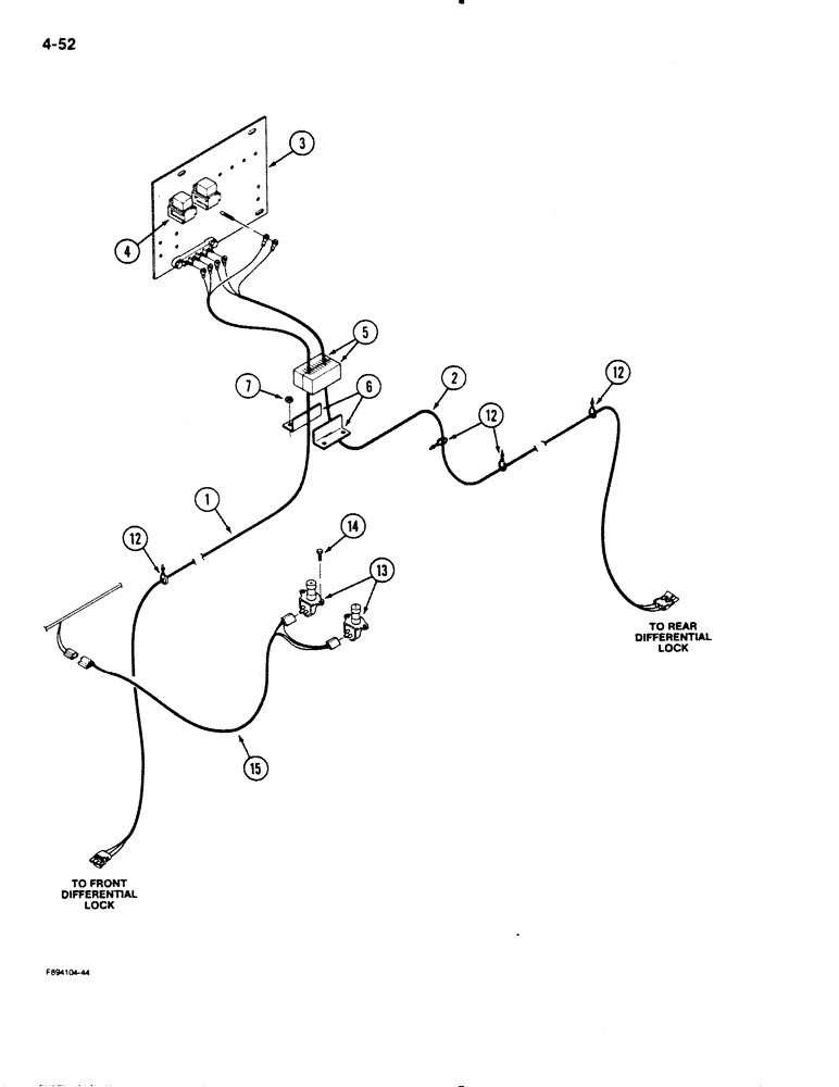 Схема запчастей Case IH 9110 - (4-52) - CONTROL TRACTION DIFFERENTIAL HARNESSES (04) - ELECTRICAL SYSTEMS