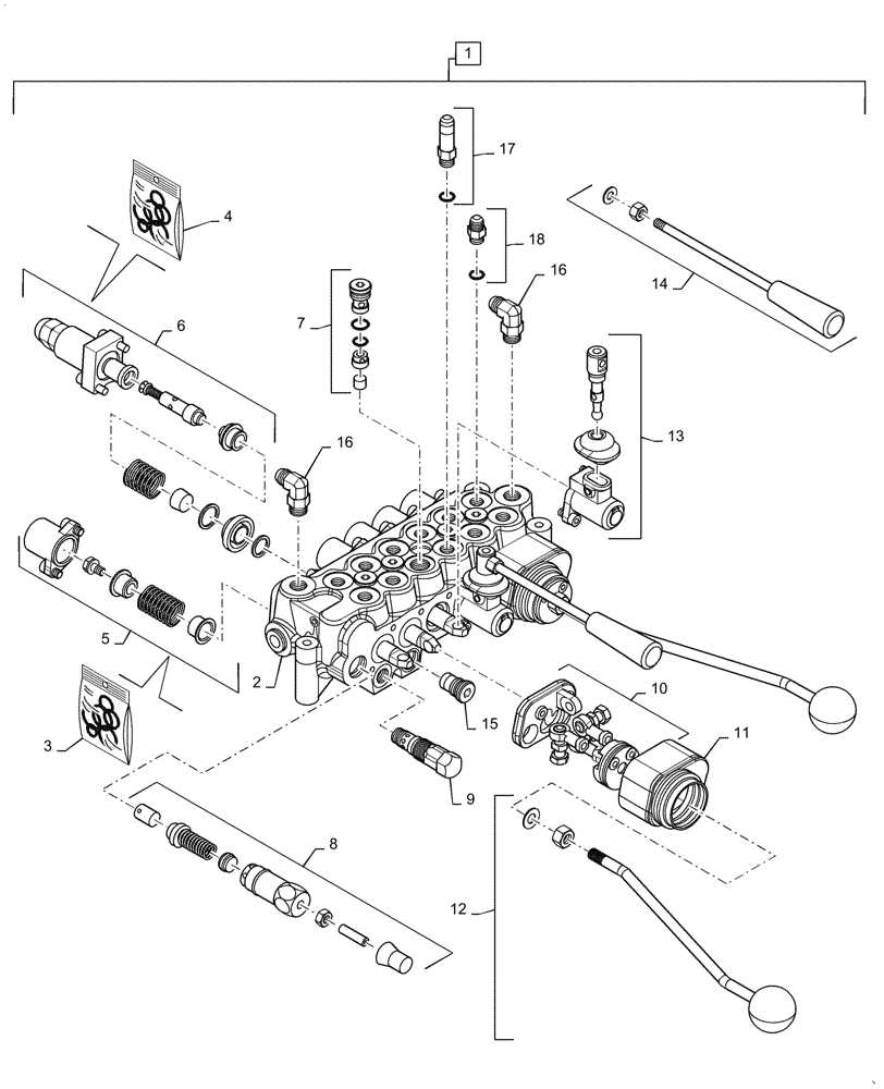 Схема запчастей Case IH BHA90 - (35.359.030[02]) - MAIN HYDRAULIC VALVE (ASN YGWLI5011) (35) - HYDRAULIC SYSTEMS