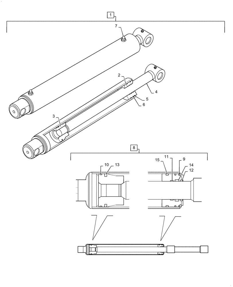 Схема запчастей Case IH L545 - (35.723.010) - BUCKET LIFT CYLINDER (35) - HYDRAULIC SYSTEMS