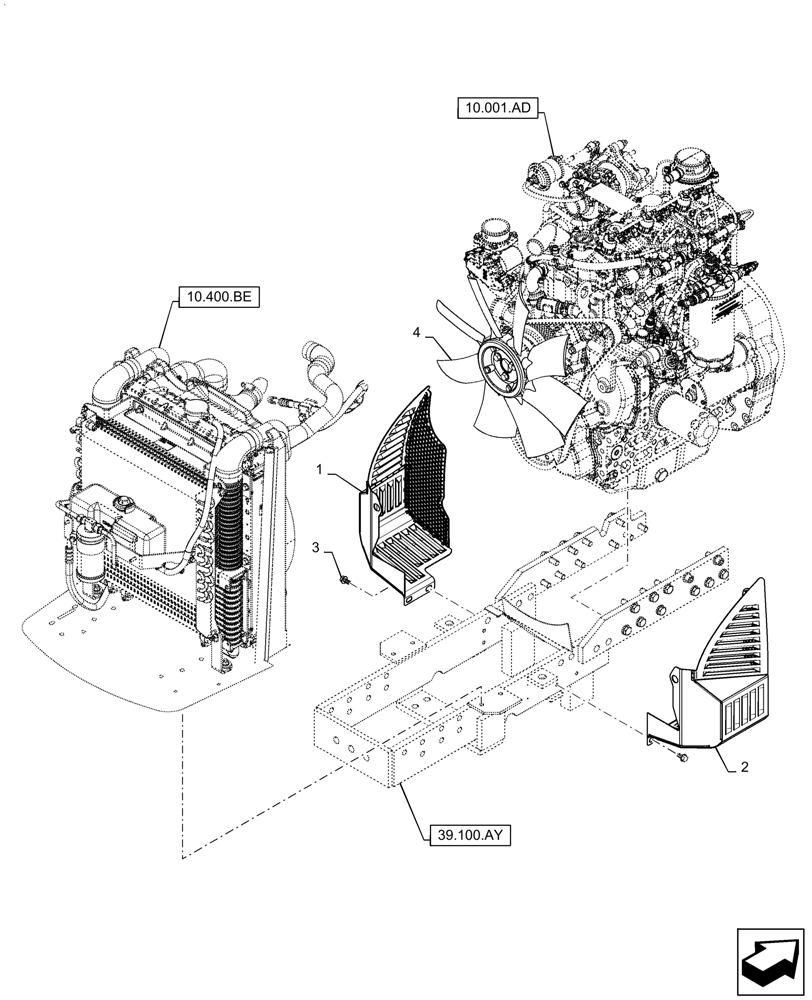 Схема запчастей Case IH FARMALL 55C - (10.414.AC) - FAN GUARD, ENGINE (10) - ENGINE