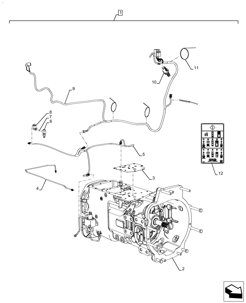 Схема запчастей Case IH FARMALL 110A - (21.112.AC[03]) - TRANSMISSION, ASSY, CREEPER, POWERSHUTTLE, 8X8, 30 KPH (21) - TRANSMISSION