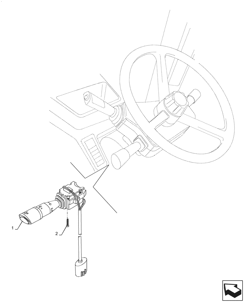 Схема запчастей Case IH PUMA1654 - (55.405.CK[01]) - INDICATOR LIGHT SWITCH (55) - ELECTRICAL SYSTEMS