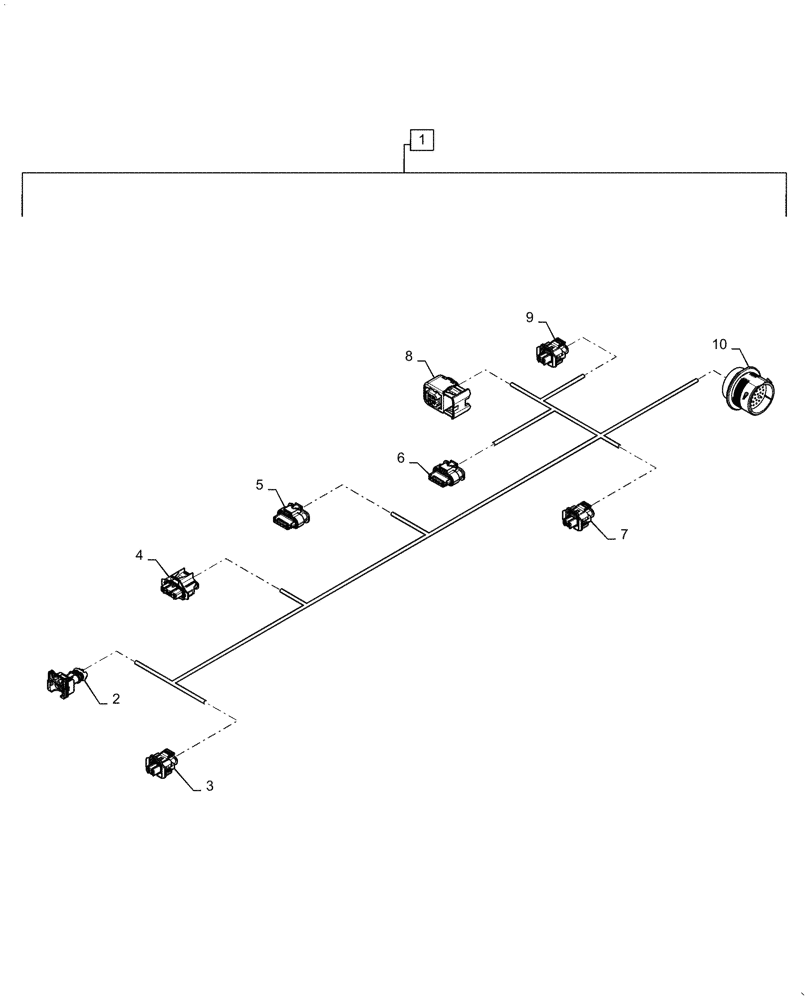 Схема запчастей Case IH PATRIOT 4440 - (55.015.AB[01]) - WIRE HARNESS, EXHAUST SUB-ASM, T4B (55) - ELECTRICAL SYSTEMS