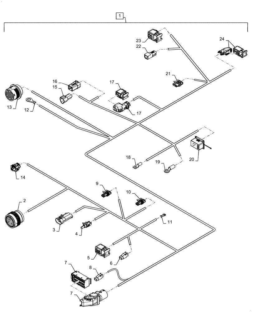 Схема запчастей Case IH PATRIOT 4440 - (55.015.AB[02]) - ENGINE WIRE HARNESS, BSN YGT042519 (55) - ELECTRICAL SYSTEMS